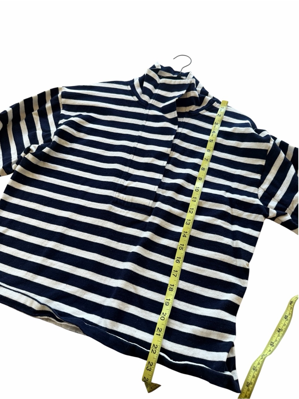 J. Crew Navy and White Striped snap-neck knit popover - Picture 9 of 13
